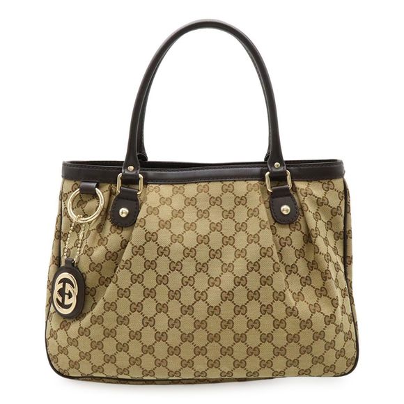 Gucci Gucci GG Canvas Sookie Tote Bag Shoulder Bag Shoulder Tote Leather Khaki - Picture 1 of 8